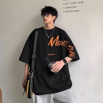 ⚡【M-8XL】日系時尚印花T恤男短袖寬鬆加大碼上衣情侶炒街半袖時尚OversizeT恤男女皆宜