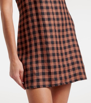 Asceno Antigua gingham linen minidress