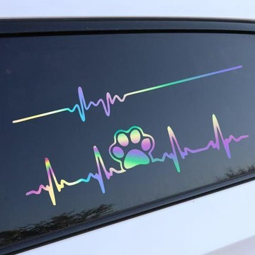 汽車聲波心電圖車貼 創意個性 趣味 電動 摩托劃痕車身貼 後檔裝飾貼紙