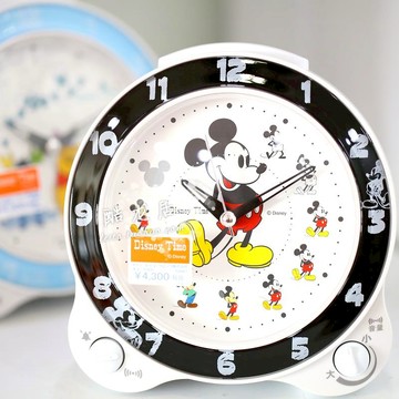 精工日本土SEIKO迪士尼小熊維尼鐘表米老鼠靜音卡通大鈴動畫鬧鐘
