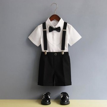 男童表演服套裝兒童小主持人演出服男孩花童禮服幼兒園畢業服夏季