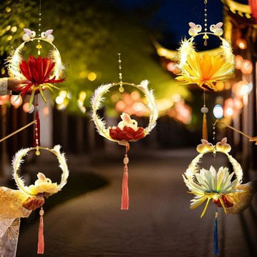 【臺灣有貨 可開票】元宵節中國風燈籠手提兒童卡通中式兔子花燈2026古風拍照道具發光