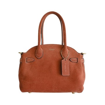 COACH Soft Empire Carryall Bag 21陶土色麂皮手提/斜背包