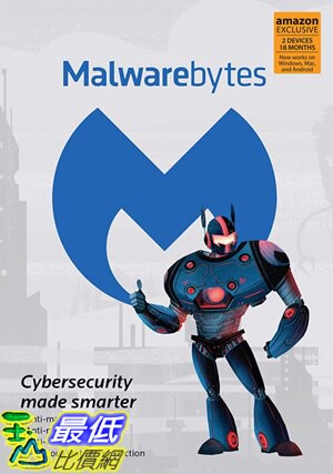 [o美國直購] Malwarebytes 4.0 Latest Version | Amazon Exclusive | 18 Months, 2 Devices (PC, Mac, Android)