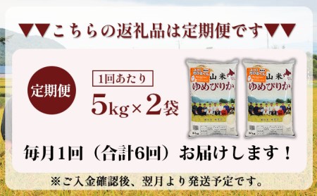 6ヵ月連続お届け　銀山米研究会の無洗米＜ゆめぴりか＞10kg