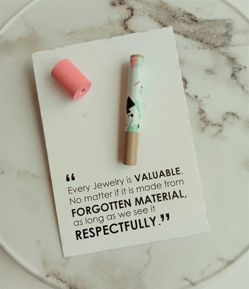 耳環_粉色及大地繽紛色_PICCOLO紙串珠_尺寸L及M_不對稱設計