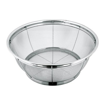 營業丸型圓篩籃  銀色  1個  33 x 13 cm