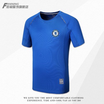 切爾西足球俱樂部運動訓練隊服男冰感冰絲速干上衣阿扎爾短袖T恤