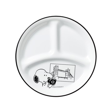 【美國康寧 CORELLE】SNOOPY史努比復刻黑白8吋分隔盤/211餐盤/