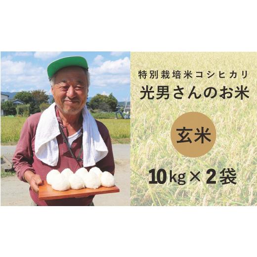 ふるさと納税 滋賀県 高島市 ◆特別栽培米 コシヒカリ  光男さんのお米 玄米  10kg×2袋