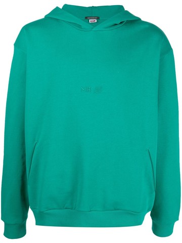 Manuel Ritz - embroidered-logo detail hoodie - men - Cotton - L - Green