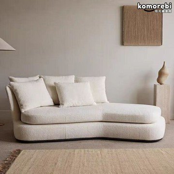 【羊羔絨懶人躺】貴妃椅 懶人沙發 美人榻 躺椅 單人沙發 客廳臥室陽臺 北歐極簡風 白色布藝 可拆洗