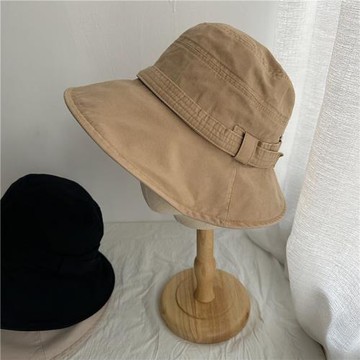 日系簡約大沿遮陽帽復古水洗漁夫帽女春夏防曬盆帽子顯臉小太陽帽