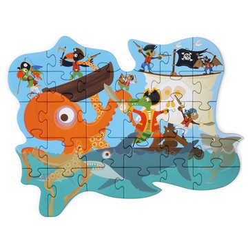 比利時 Scratch - 輪廓拼圖-動物海盜-29片