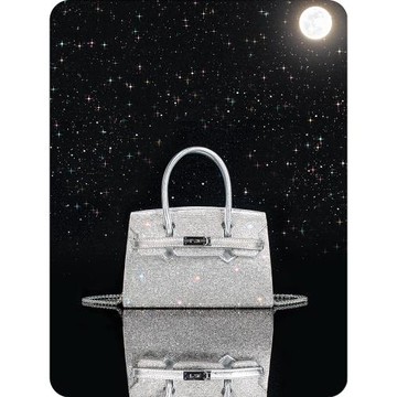 夜玥水鉆包包女士2026新款潮高級感銀色斜挎包鑲鉆輕奢手提鉑金包