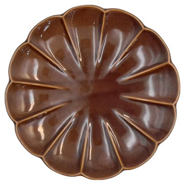 Minoya 美濃燒 花形貽釉9吋皿-日本製  1個