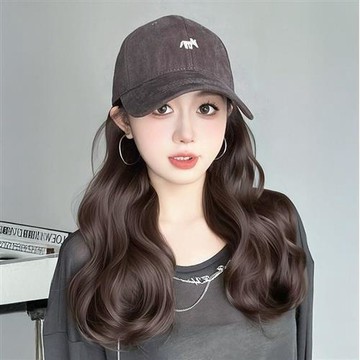 【巴黎精品】現貨+預購 女長假髮片整頂假髮帽子假髮輕量隱形增髮量接髮-一體式棒球帽捲髮3色a1jk13