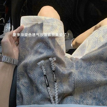 【換季特殺】美式扎染五分短裤夏季潮牌薄款宽松运动大码设计休闲五分裤裤子 百搭短褲 夏季五分褲 透氣短褲 男生短褲休閒短褲