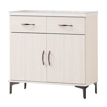 文創集 安特雅淺橡2.7尺岩板二抽低餐櫃-82x40x85cm免組