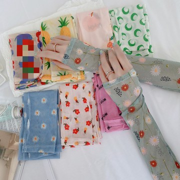 防曬袖子套手臂網紅網紗袖套手套夏季超薄韓國冰袖女冰絲加長款