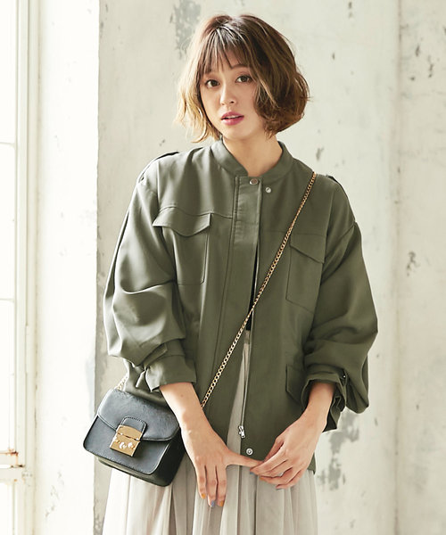 Kobelettuce ツイル素材オーバーサイズミリタリージャケット レディース ライトアウター ブルゾン ワークジャケット K762 神戸レタス Women ジャケット アウター ミリタリージャケット 通販 Lineポイント最大0 5 Get Lineショッピング