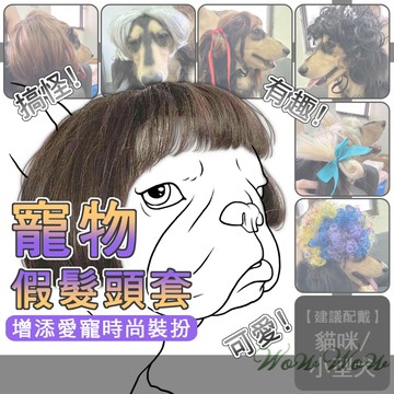 【最高折300】毛皇上寵物用品 寵物假髮頭套 造型假髮 搞怪假髮 搞笑頭套 拍照道具 貓狗假髮 寵物裝扮