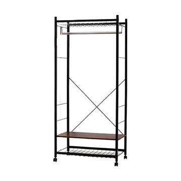 Justice移動式置物衣櫥架  高度可調  含活動輪  Black  75 x 45 x 165.5cm