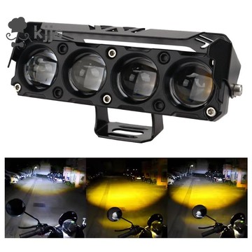 摩托車 12V LED 工作燈雙色行車燈射燈霧燈適用於汽車卡車拖拉機駕駛頭燈燈