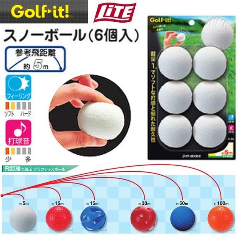 22年継続モデル】ライト スノーボール(6個入) R-30 プラクティスボール LITE Golf it! ゴルフイット！ 通販  LINEポイント最大0.5%GET | LINEショッピング