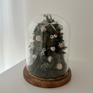 SEE 看見花藝設計|聖誕節|永生雪松 |聖誕樹|銀色心願聖誕樹玻璃