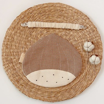 栗子棉花糖手作有機棉分離式口水巾