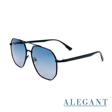 ALEGANT經典時尚鏡湖藍飛官防曬偏光墨鏡│UV400太陽眼鏡│朝聞的藍月山丘