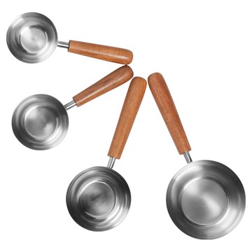 danica STUDIO Heirloom 木柄量杯4件組 霧銀  20.7 x 9 x 4.7cm  1組