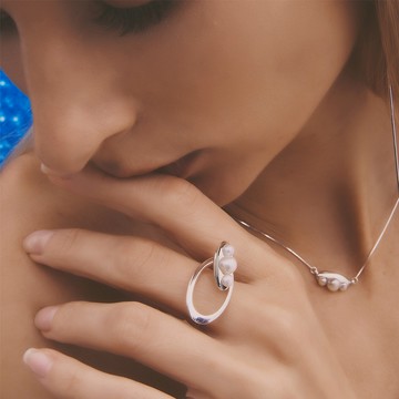 SLOW ROVER｜多重宇宙 時空旅行小珍珠戒指 - 純銀 - #4