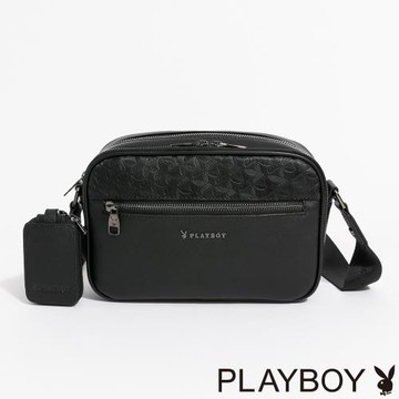 PLAYBOY - 斜側背包  Play of light and shadow系列 - 黑色