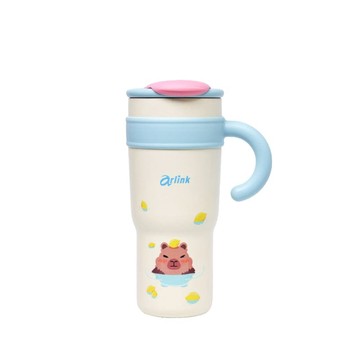 多拿滋系列 不鏽鋼吸管保溫冰霸杯 1200ml 卡皮巴拉泡湯+裝飾包B