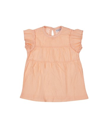 荷葉邊粉色無袖洋裝74cm