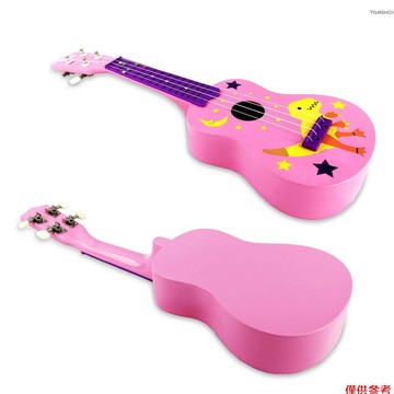 Winn 21 英寸兒童尤克里裡帶 12 品指板和耐用的白色尼龍弦全木桶體包括 1 個撥片完美的樂器禮物,便於調諧和 P