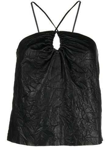 Zadig&Voltaire - Cidonie crinkled leather top - women - Lamb Skin - S - Black