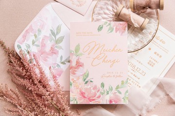 【 花卉厚磅喜帖 】桃花時蘊