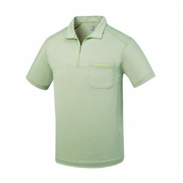 【【蘋果戶外】】山林 51P01 66 淡綠 男 膠原蛋白透氣排汗衣 POLO衫 短上衣 吸濕快乾拉鍊式立領 春夏 Mountneer