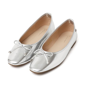 D+AF 浪漫花釦．小蝴蝶結平底芭蕾娃娃鞋