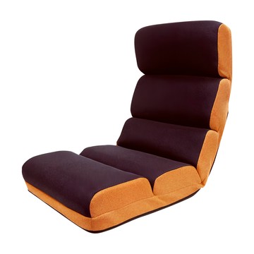 Cotton Field 棉花田傢飾 漢斯頸腰雙調節12段折疊和室椅 舒適透氣 收納  1個  可折疊 棕色 + 橘色