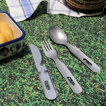 燕三条  仿舊不鏽鋼露營刀具叉匙三件組