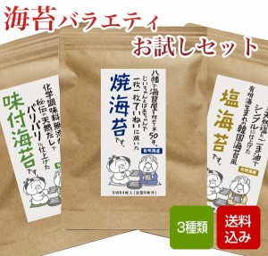 海苔バラエティお試しセット  焼き海苔 味付け海苔 3種類入 有明海産 メール便