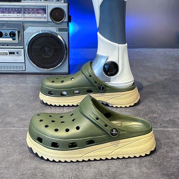 洞洞鞋男款夏季運動外穿防滑踩屎感兩用包頭半拖鞋男戶外沙灘涼拖