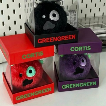 包包選品★CORTIS迷你2ball毛絨烤蹄子GREENGREEN ball毛絨娃娃全新未拆封
