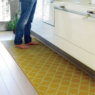 藺草腳踏墊本格文化 60x150x0.6cm 腳踏墊文化150籠目．泥灰