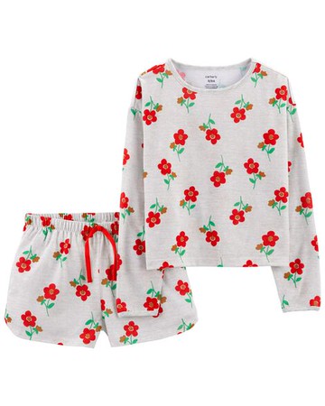 Kid 2-Piece Floral Loose Fit PJs