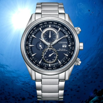 CITIZEN星辰 GENT S系列 AT8260-85L 空中之鷹光動能電波時計腕錶  藍面43.0mm